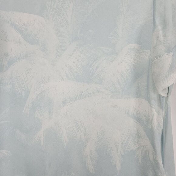 Escada Sport Light Blue Shear Palm Print Tee Shirt Blouse Women's Size 36 - Picture 3 of 7